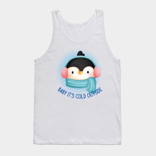 Cute Penguin in Earmuffs Tank Top